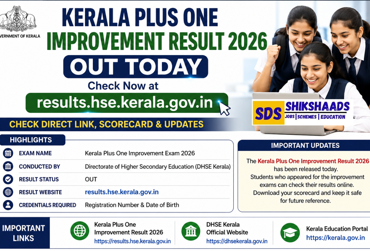 Kerala Plus One Improvement Result 2026